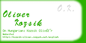 oliver kozsik business card